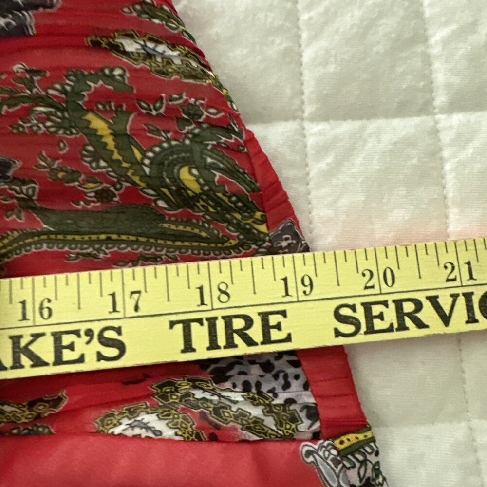 Ever Pretty Dress Womens 8 Red Mixed Print Maxi Ruched Chiffon Indie Sleaze Boho - Picture 11 of 12